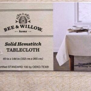Bee & Willow Solid Hemstitch Tablecloth Various colors shapes and sizes GORGEOUS